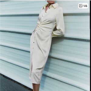 Zara NWT Satin Shirt Dress Special Edition. XSmall